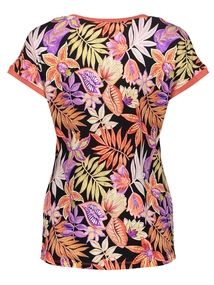 Geisha T-shirt fancy rib AOP
