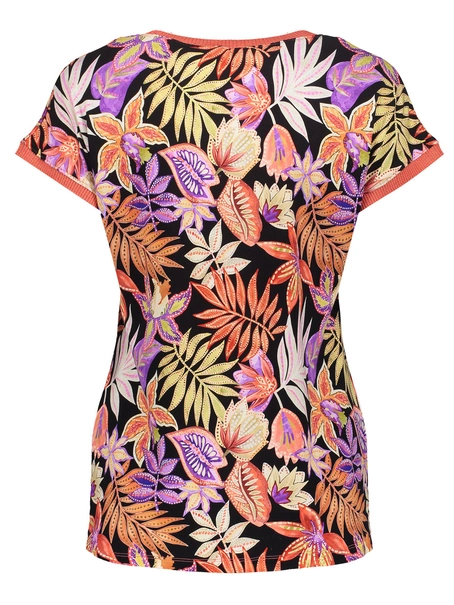 Geisha T-shirt fancy rib AOP