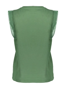 Geisha T-shirt linen look fringes