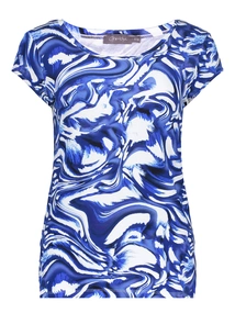 Geisha T-shirt round neck jersey AOP