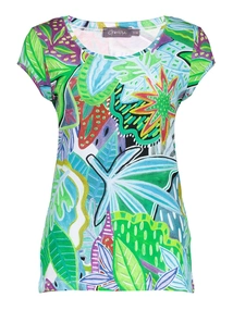 Geisha T-shirt round neck jersey AOP