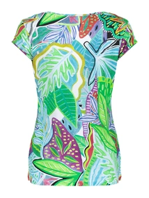Geisha T-shirt round neck jersey AOP