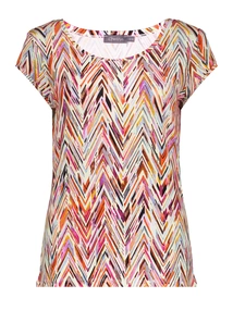 Geisha T-shirt round neck jersey AOP