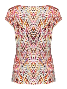 Geisha T-shirt round neck jersey AOP
