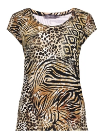 Geisha T-shirt round neck jersey AOP