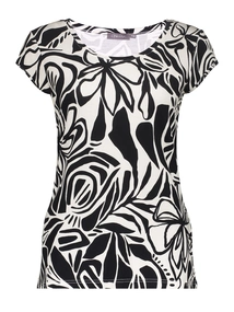 Geisha T-shirt round neck jersey AOP