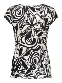 Geisha T-shirt round neck jersey AOP