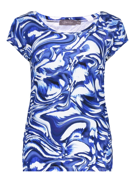 Geisha T-shirt round neck jersey AOP