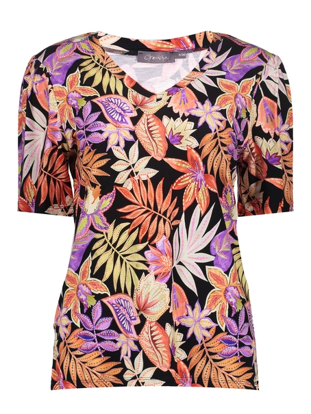 Geisha T-shirt V-neck AOP