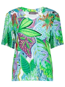 Geisha T-shirt v-neck jersey AOP