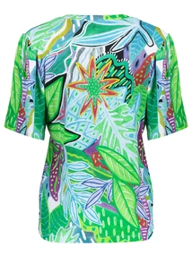 Geisha T-shirt v-neck jersey AOP