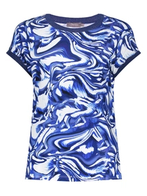 Geisha T-shirt with rib jersey AOP