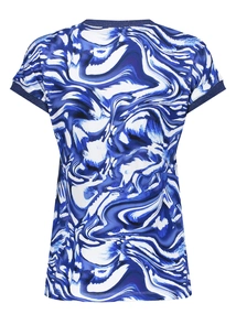 Geisha T-shirt with rib jersey AOP