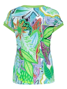 Geisha T-shirt with rib jersey AOP