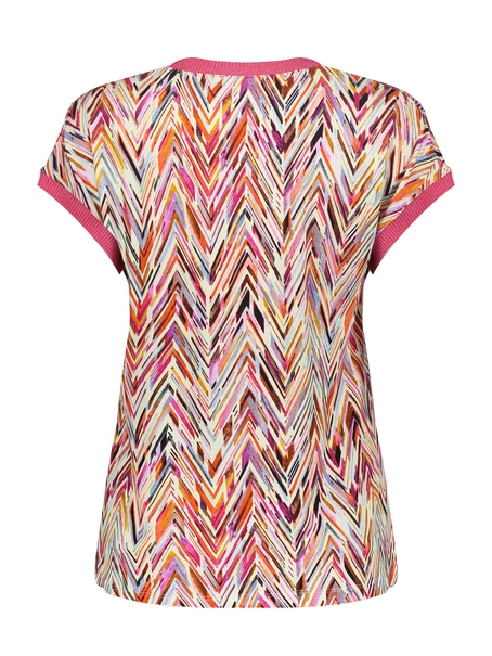 Geisha T-shirt with rib jersey AOP