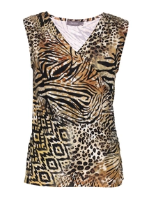 Geisha Top cross over jersey AOP