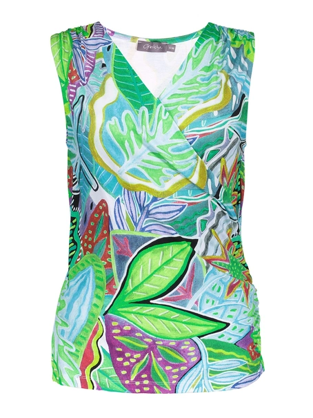 Geisha Top cross over jersey AOP