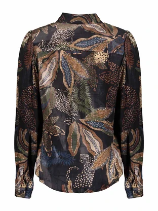 Geisha Top satin AOP animal