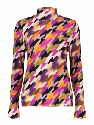 Geisha Top with col AOP jersey