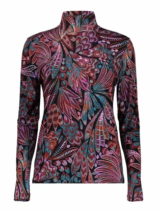 Geisha Top with col AOP jersey