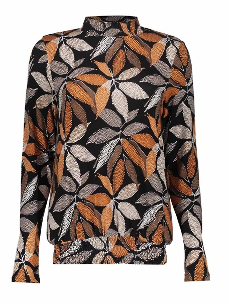 Geisha Top with smock AOP jersey