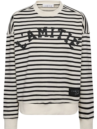 Haute L'amitié Stripe Logo Sweat