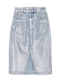 Indian Blue Jeans Long Denim Skirt Silver