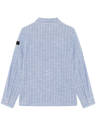 Indian Blue Jeans Shirt Linen LS Stripe