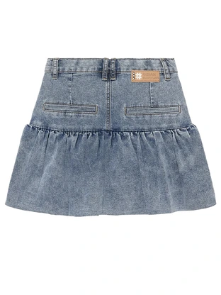 Indian Blue Jeans Skirt Balloon Denim