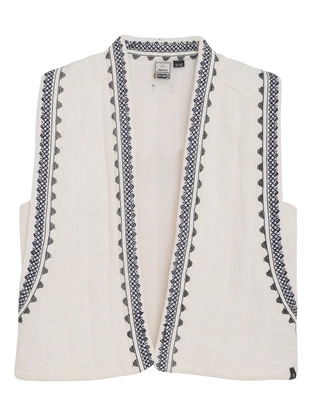 Indian Blue Jeans Sleeveless Embroidery Vest