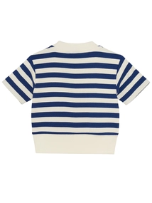 Indian Blue Jeans T-shirt Cropped Rib Striped