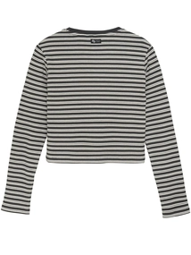 Indian Blue Jeans T-shirt LS Cropped Striped