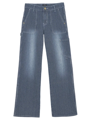 Indian Blue Jeans Wide Worker Striped Pants
