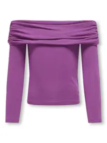 Kids ONLY KOGAMOUR L/S OFFSHOULDER TOP CP JRS