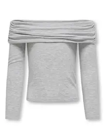 Kids ONLY KOGAMOUR L/S OFFSHOULDER TOP CP JRS