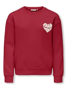 Kids ONLY KOGDITTE L/S HEART O-NECK CS SWT