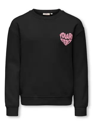 Kids ONLY KOGDITTE L/S HEART O-NECK CS SWT