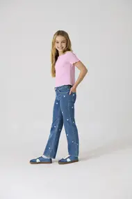Kids ONLY KOGJUICY WIDE LEG HEART EMB JEANS N