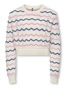 Kids ONLY KOGSTIA LIFE LS O-NECK STRIPE KNT