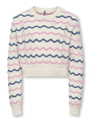 Kids ONLY KOGSTIA LIFE LS O-NECK STRIPE KNT