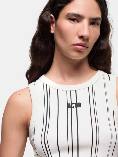 LAAGAM ECRU STRIPED EMBROID