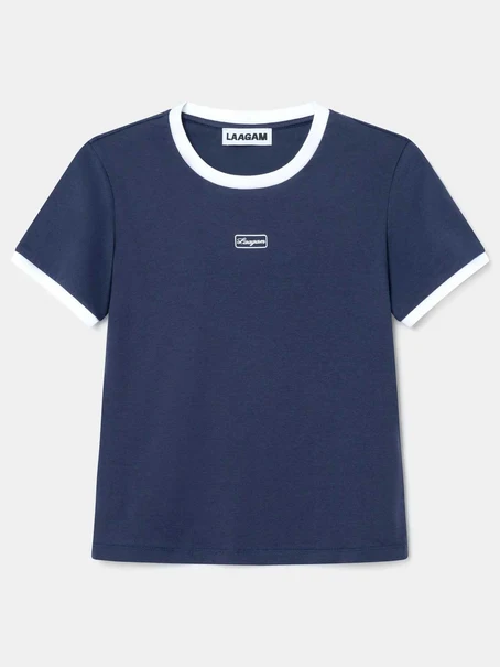 LAAGAM HERA NAVY LOGO T-SHI
