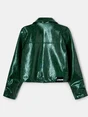 LAAGAM LENA GREEN FAUX LEAT