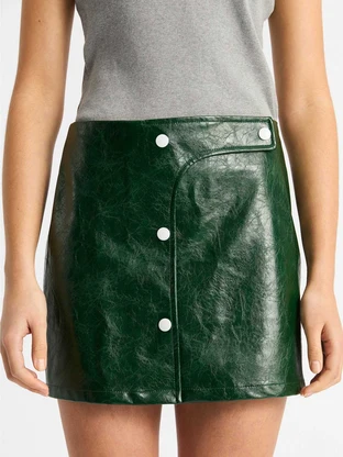 LAAGAM LENA GREEN FAUX LEAT