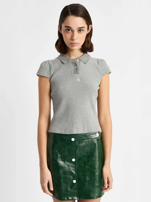 LAAGAM LENA GREEN FAUX LEAT