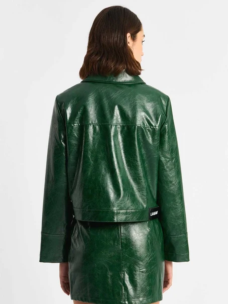 LAAGAM LENA GREEN FAUX LEAT