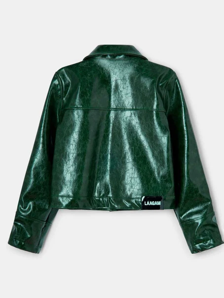 LAAGAM LENA GREEN FAUX LEAT