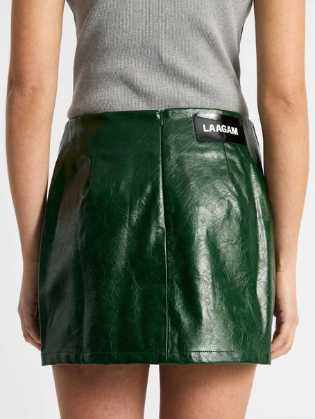 LAAGAM LENA GREEN FAUX LEAT