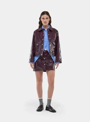 LAAGAM LENA PLUM SHORT SKIRT