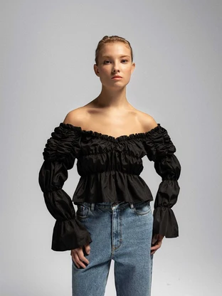 LAAGAM SADIE BLACK RUCHED B